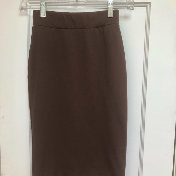 Aritzia Babaton Contour Pencil Skirt Brown 2XS - Picture 2 of 4